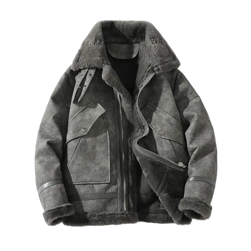 Dame Moto Jakke med Shearling Design 0