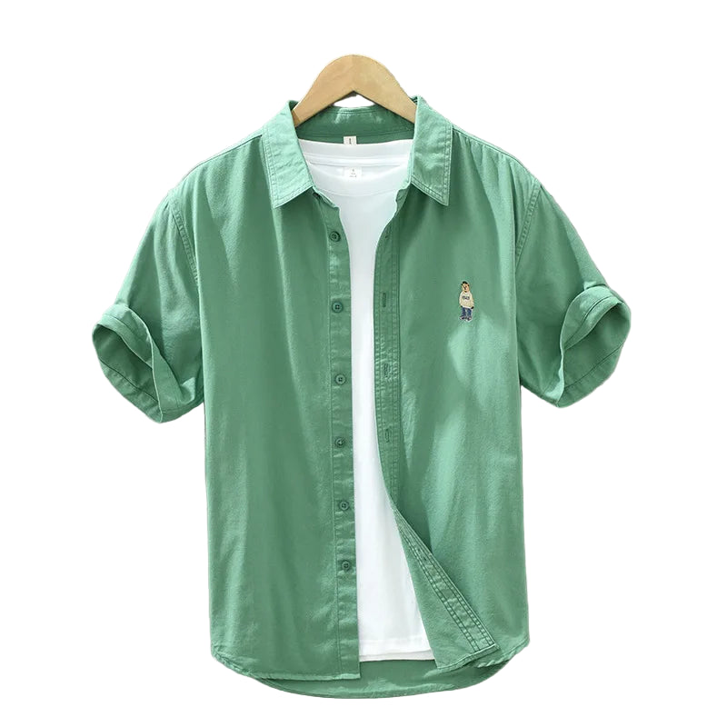 Mænds Kortærmet Skjorte Casual Bomuld 1