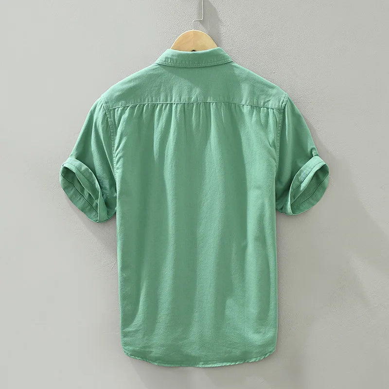 Mænds Kortærmet Skjorte Casual Bomuld 5