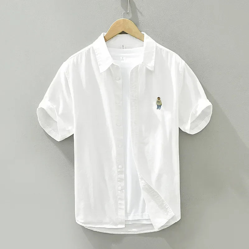 Mænds Kortærmet Skjorte Casual Bomuld 6