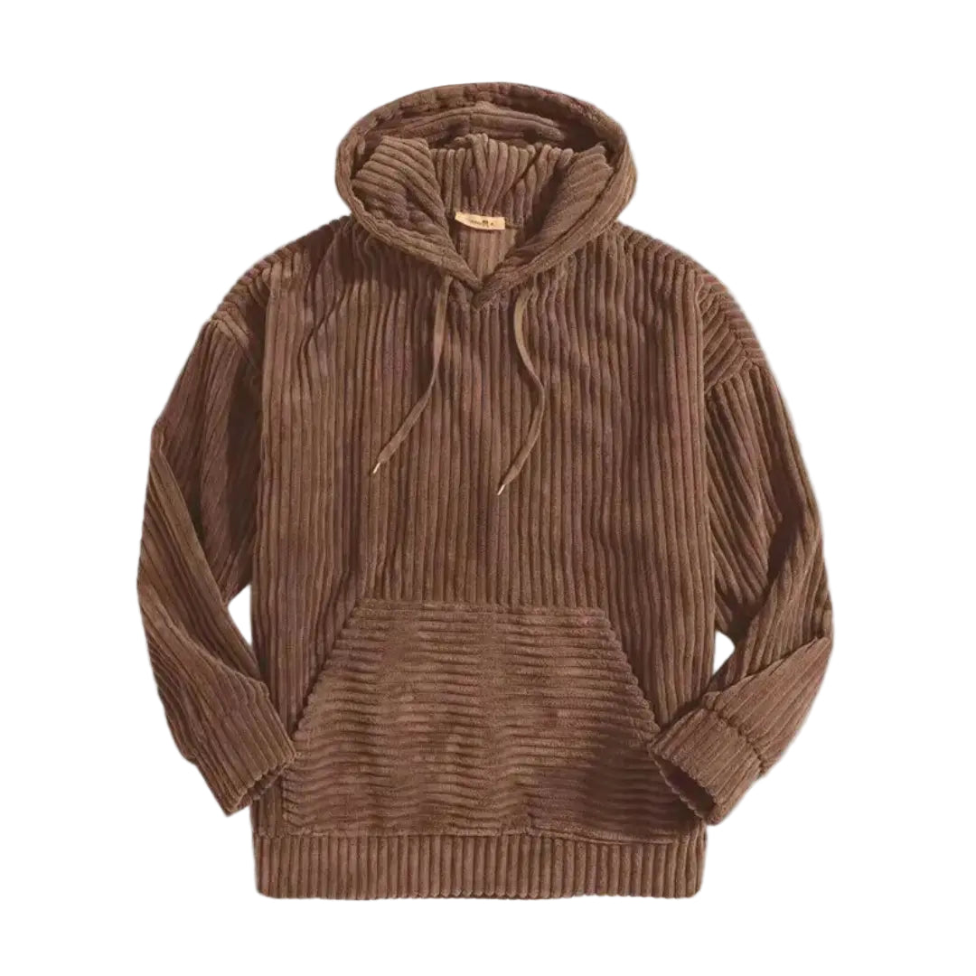 Hættetrøje til Mænd med Ribbet Hætte og Justerbar Pasform 0