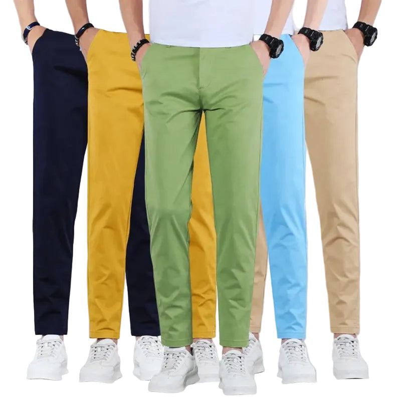 Herre Bukser Tilspidsede Ben Tætsiddende Stil 0