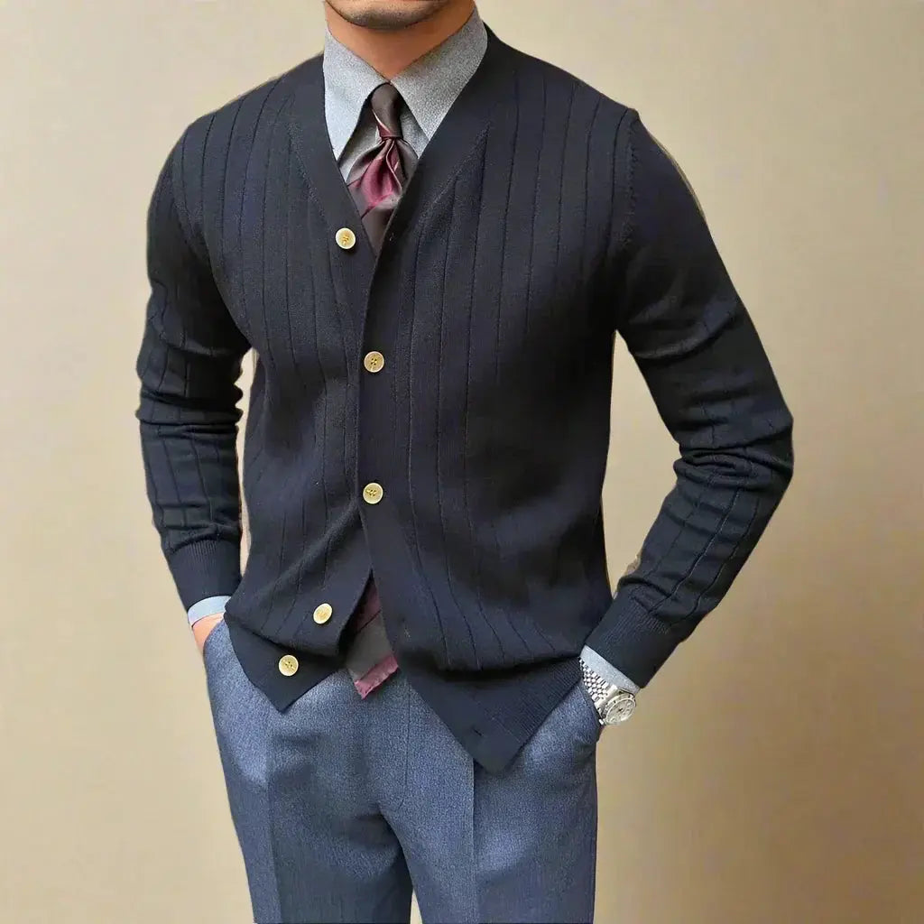 Herre Cardigan Klassisk Italiensk Stil 2