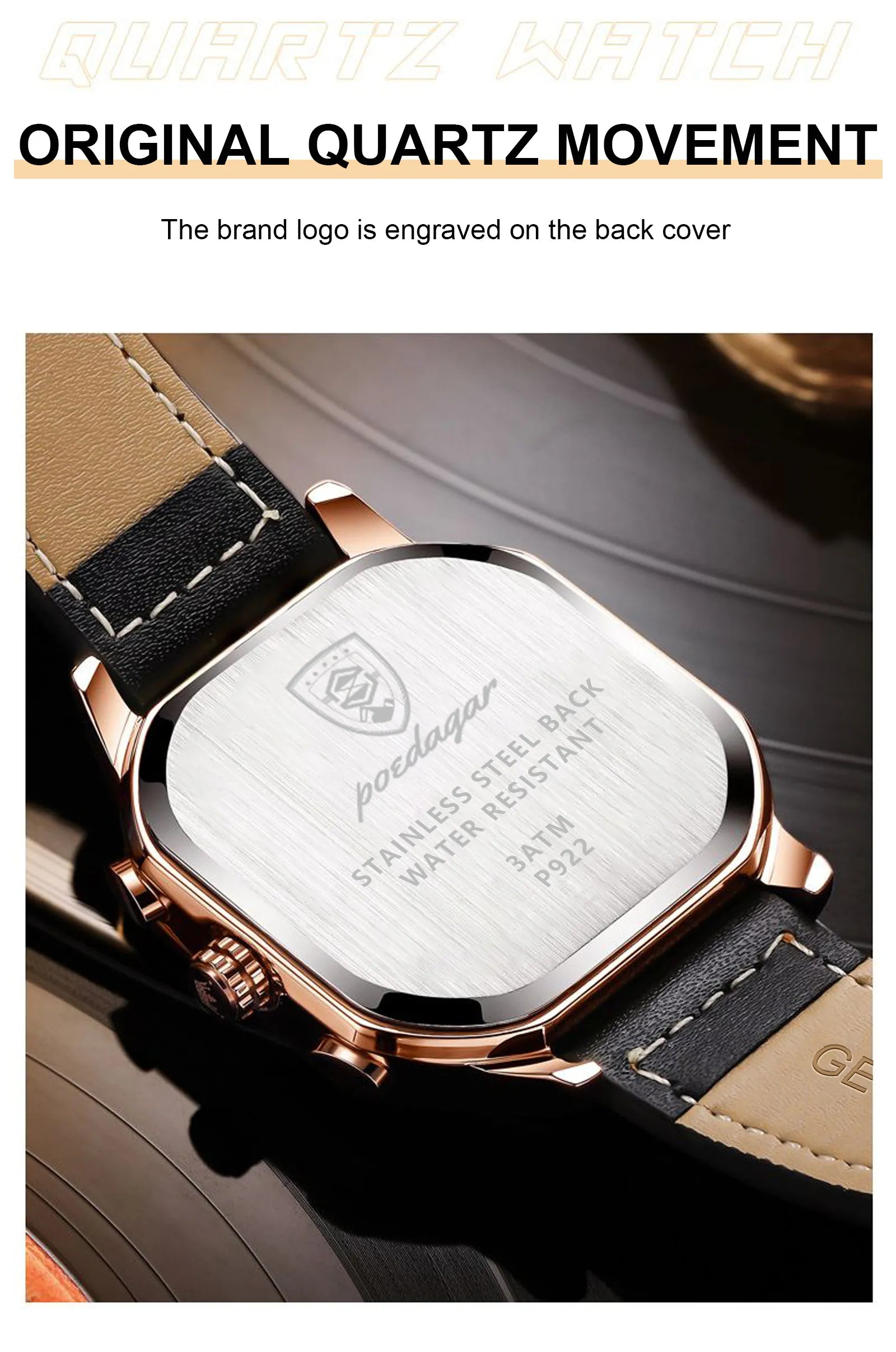 Herre Chronograph Ur med Skelet Design 7