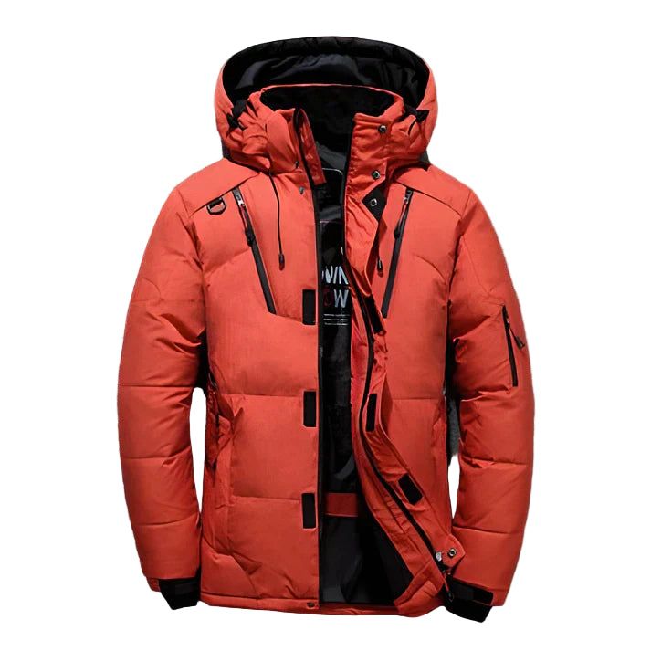 Herre Daunenjakke med Justerbar Hætte 0