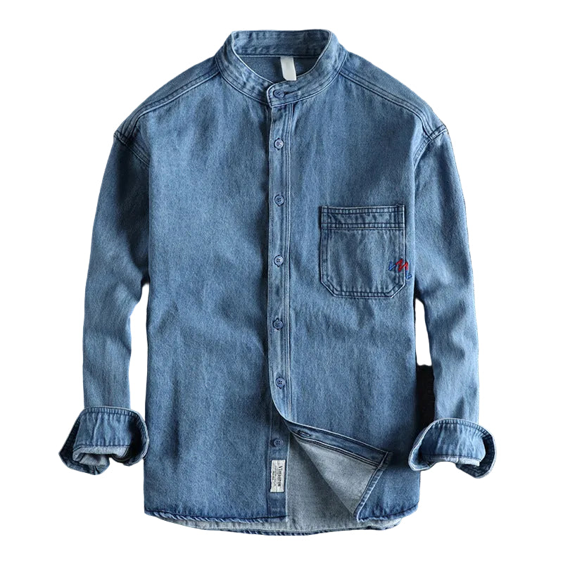 Herre Denim Skjorte Vasket 0