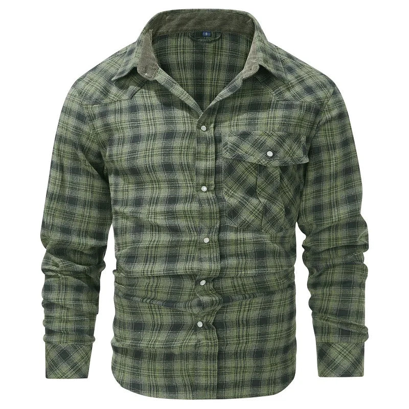 Herre Flannel Skjorte Ternet Casual Materiale 0