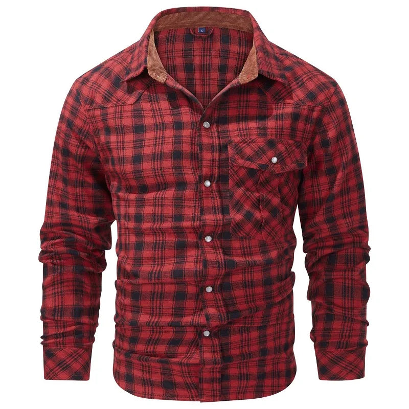 Herre Flannel Skjorte Ternet Casual Materiale 2