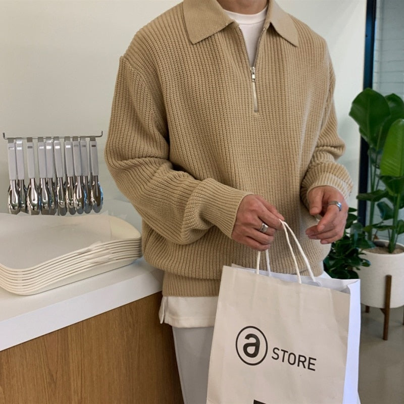 Herre Halv Zip Sweater Moderne Design 2