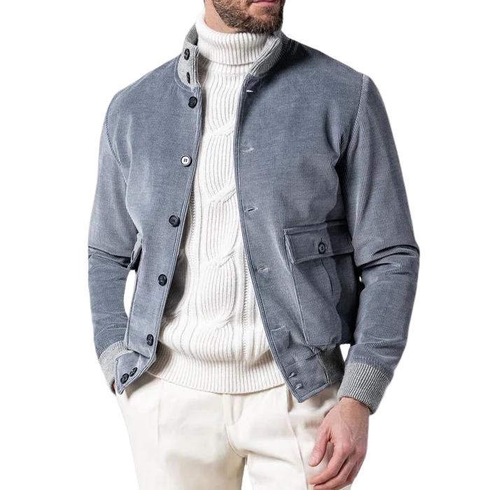 Herre Jakke Moderne Snit i Ribbet Fløjl 0