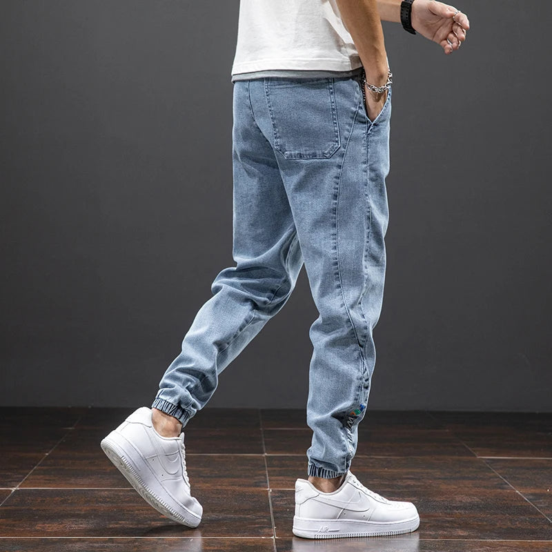 Herre Joggerbukser Tapered Denim Look 1