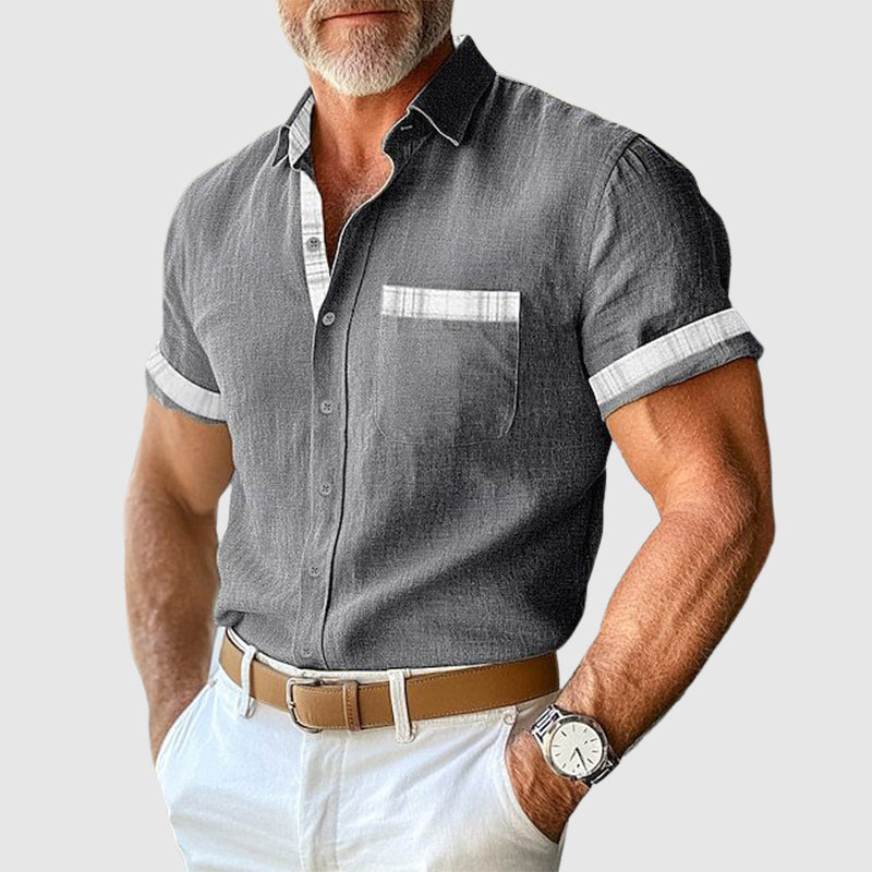Herre Linnedskjorte Klassisk Stil 1