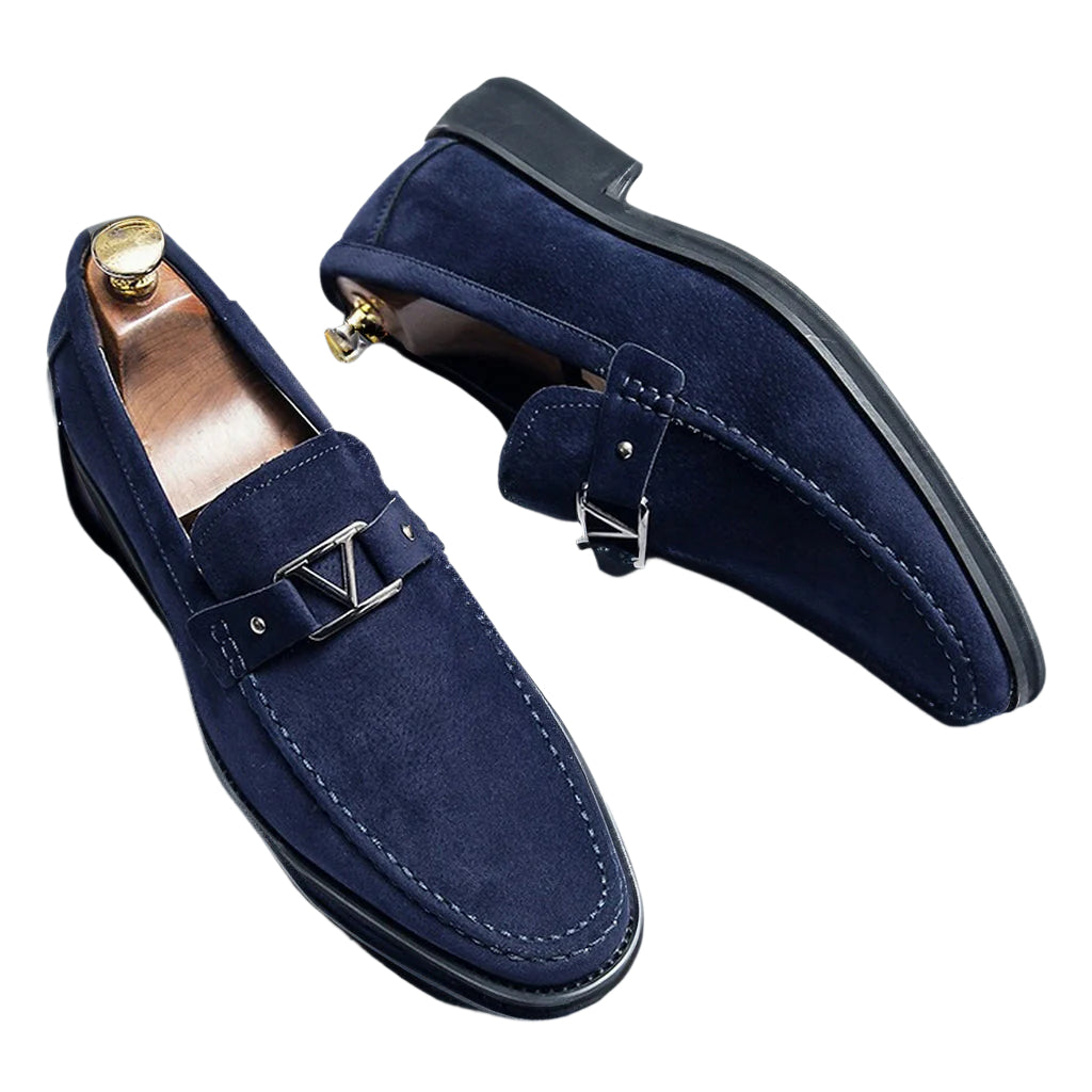 Herre Loafers Suede med Elegant Spænde 0