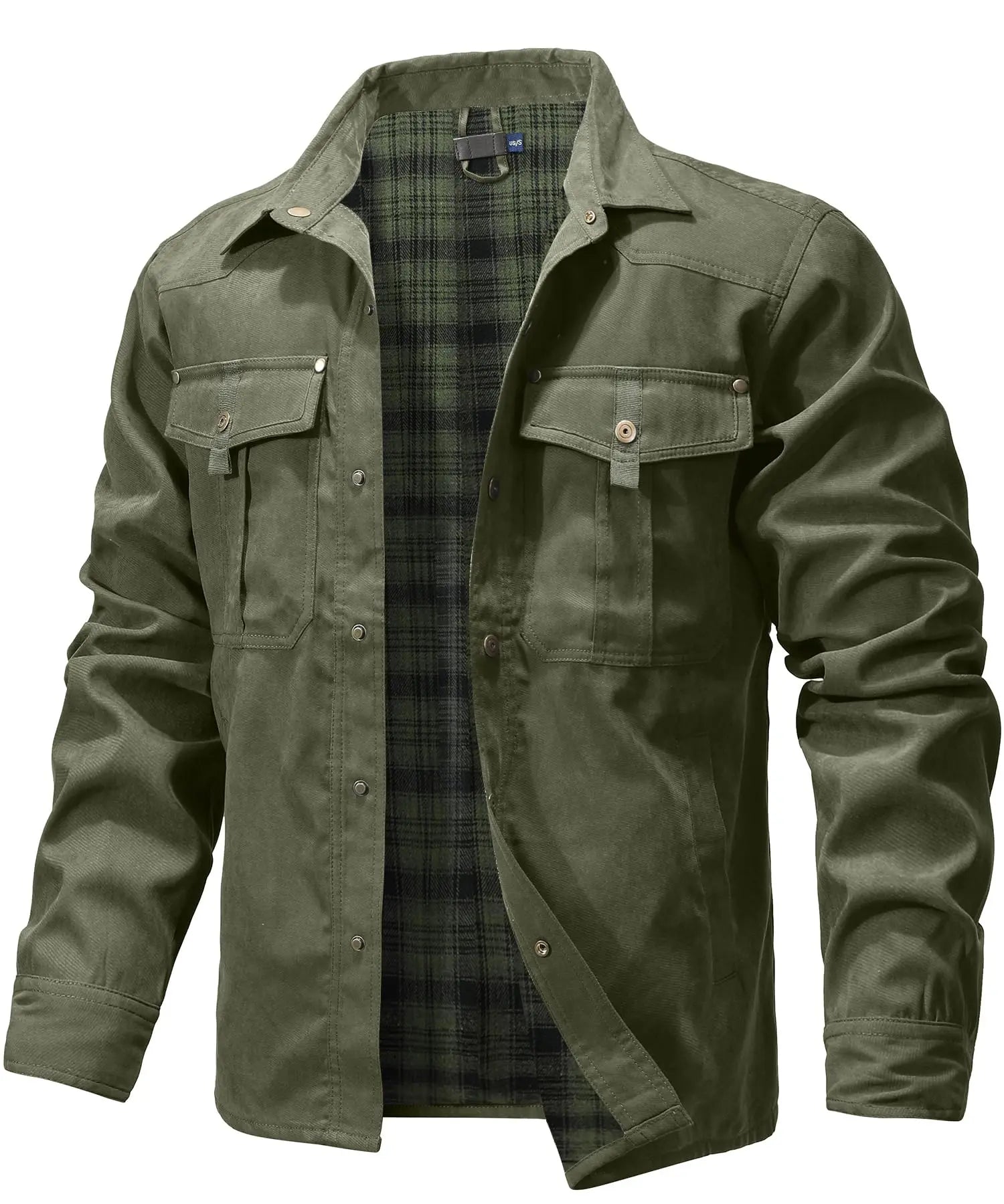 Herre Skjorte Jakke Flannel Lined Polyester Casual 7