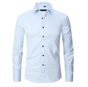 Herre Skjorter Smart Casual Slim Fit Stretchbart Åndbart Stof 14