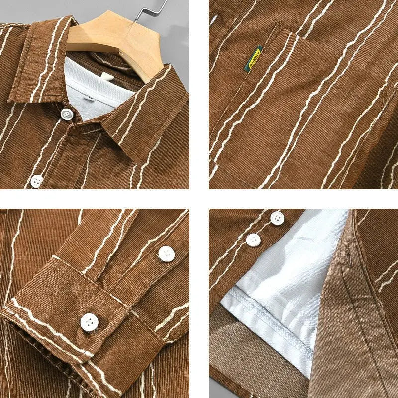 Herre Skjorter Stribet Stilmæssig Pasform 4