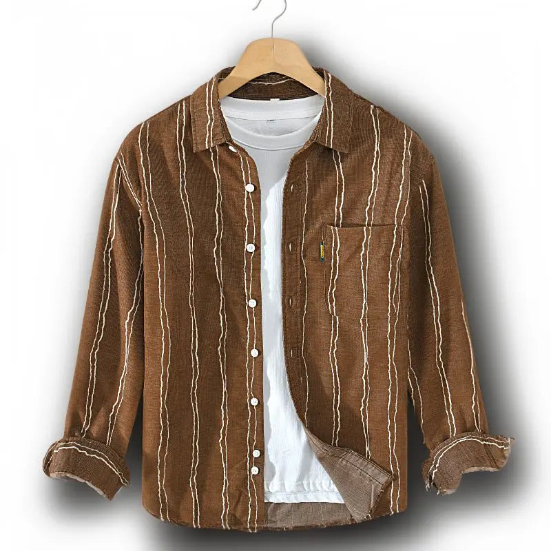 Herre Skjorter Stribet Stilmæssig Pasform 5