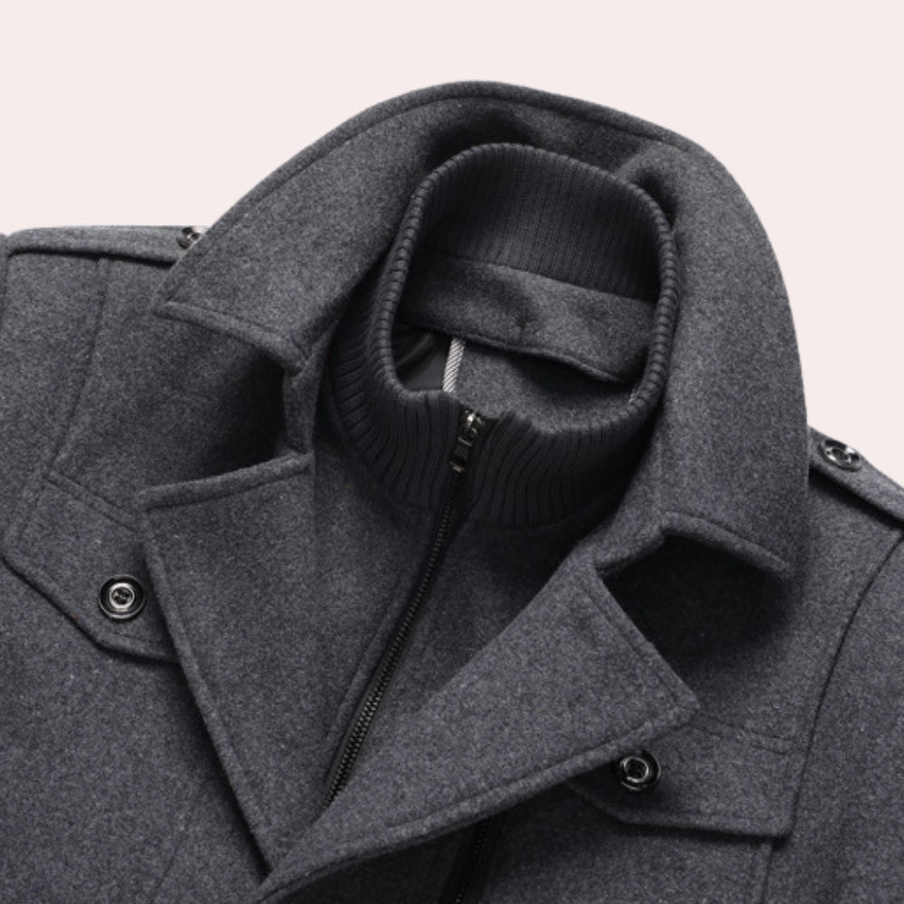 Herre Vinterjakke To-delt Tweed Komfortabel Design 2