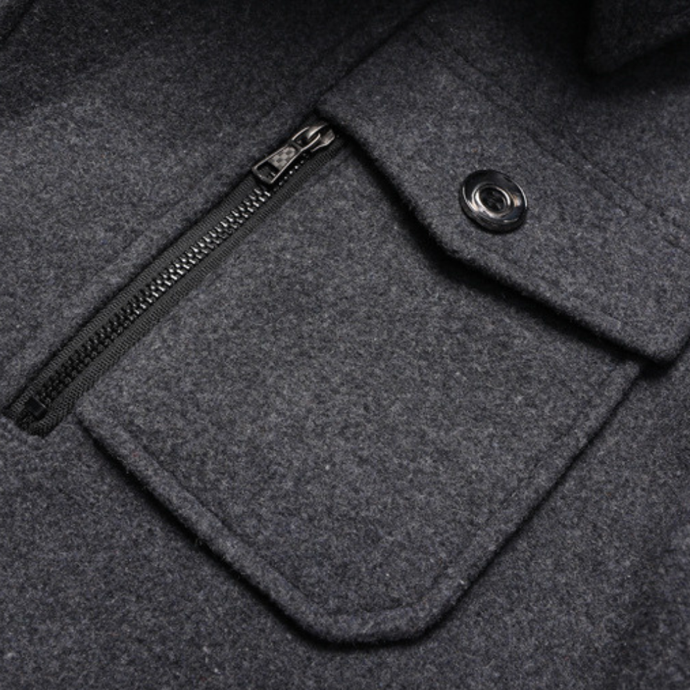 Herre Vinterjakke To-delt Tweed Komfortabel Design 4