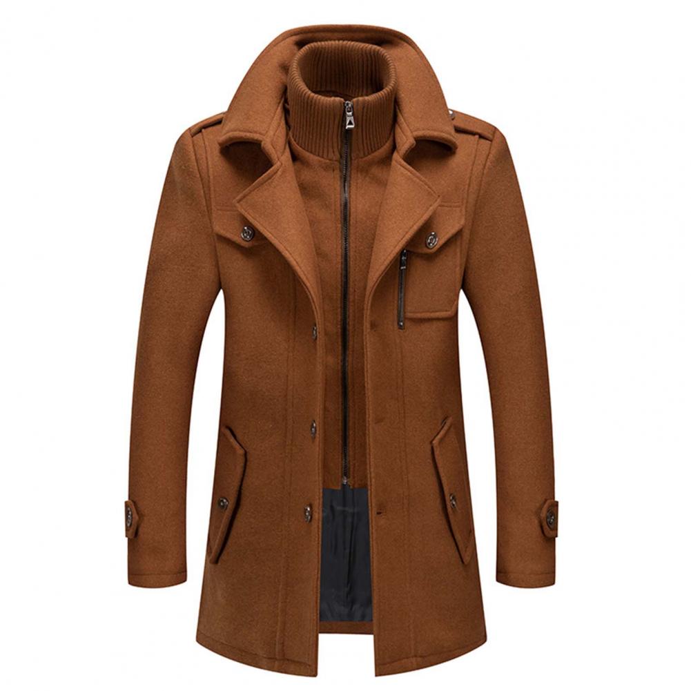 Herre Vinterjakke To-delt Tweed Komfortabel Design 5
