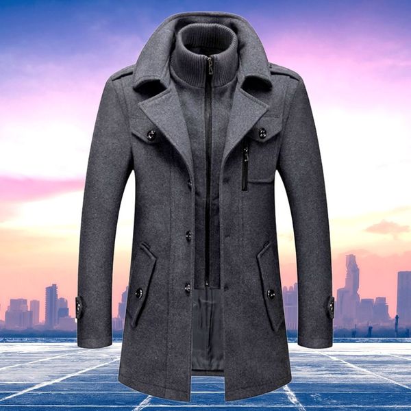 Herre Vinterjakke To-delt Tweed Komfortabel Design 8