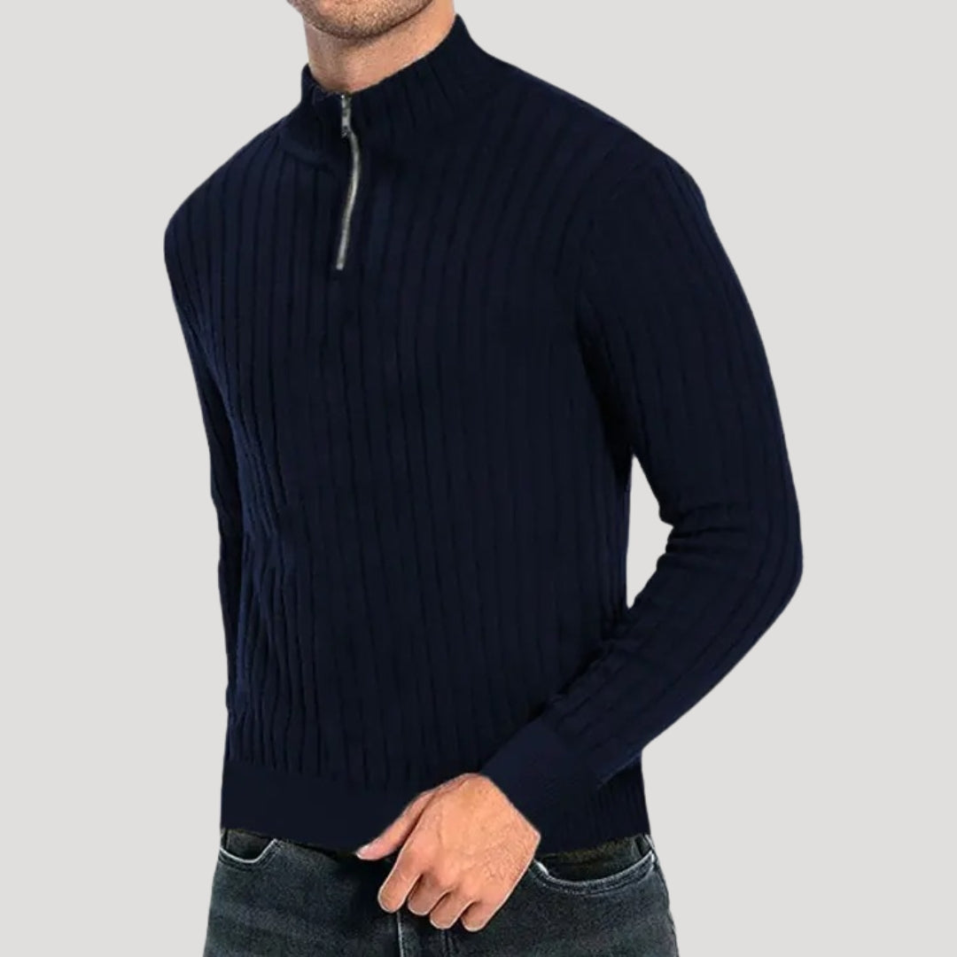 Herren Strik Jumper med Ribbet Struktur 1