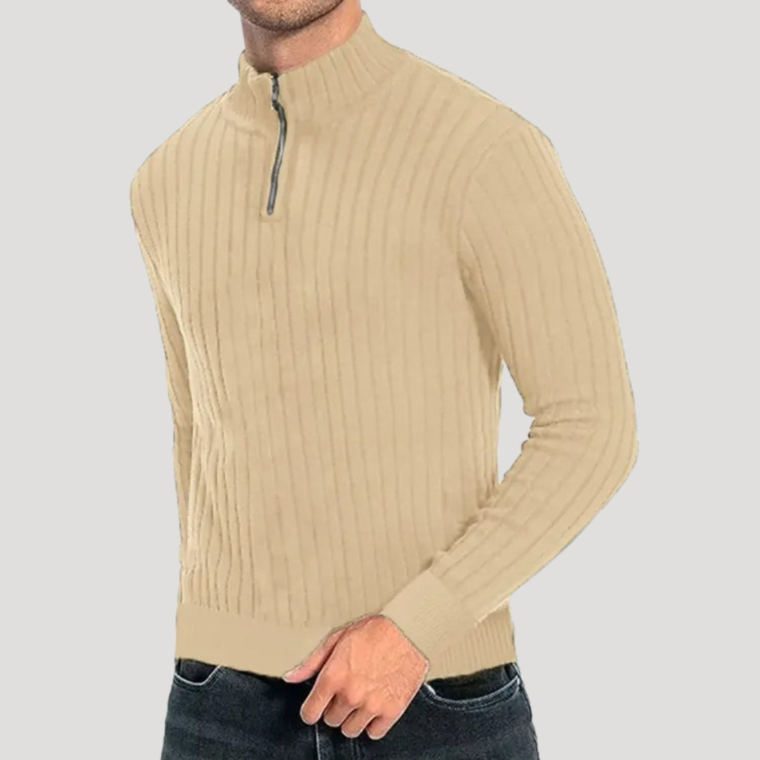 Herren Strik Jumper med Ribbet Struktur 2