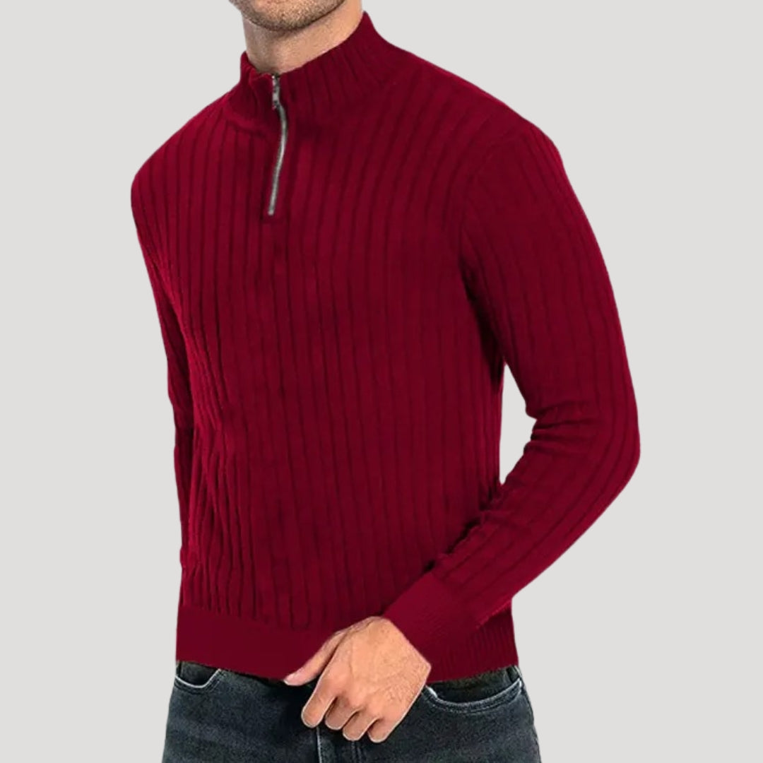Herren Strik Jumper med Ribbet Struktur 3