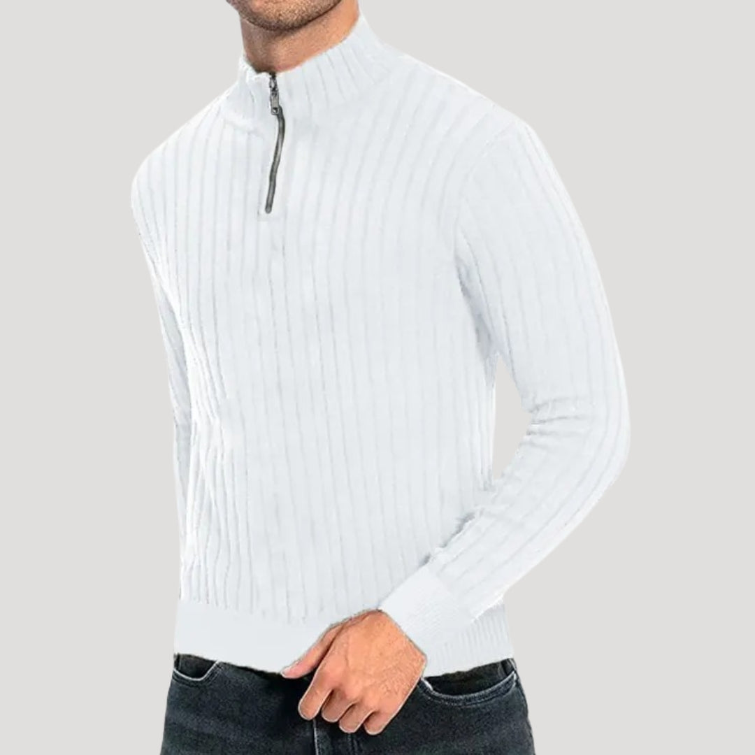 Herren Strik Jumper med Ribbet Struktur 4