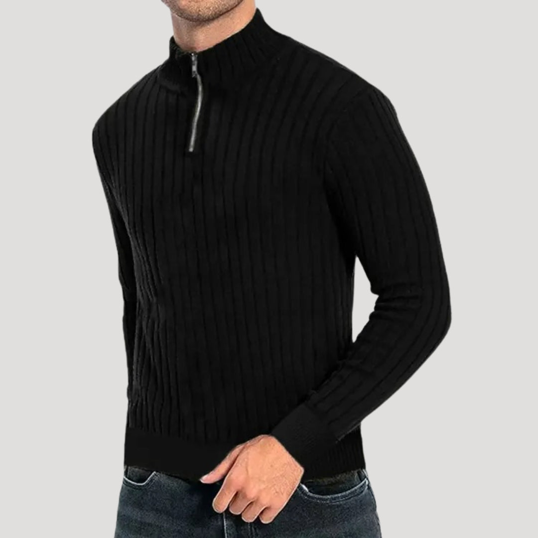 Herren Strik Jumper med Ribbet Struktur 5