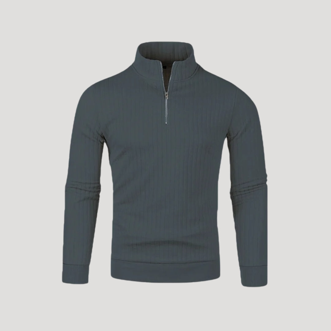 Herren Strik Jumper med Ribbet Struktur 6
