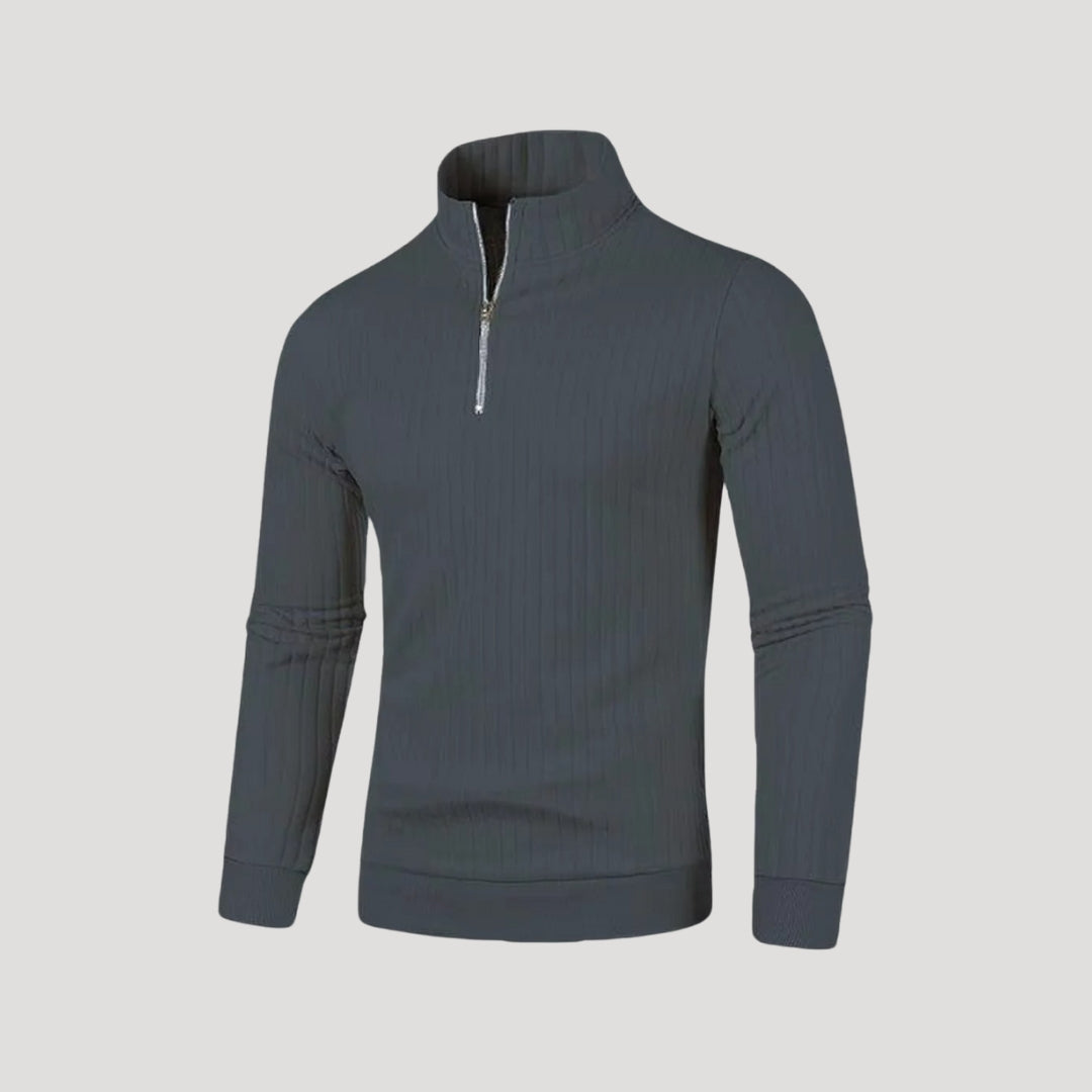 Herren Strik Jumper med Ribbet Struktur 8