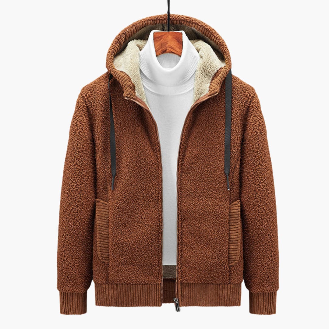 Herrer Hoodie med Lynlås og Foret Hætte 1