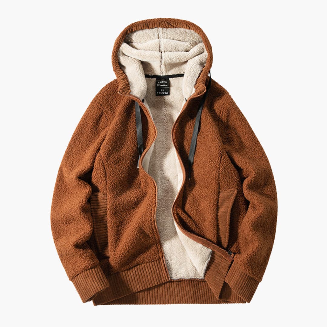 Herrer Hoodie med Lynlås og Foret Hætte 3
