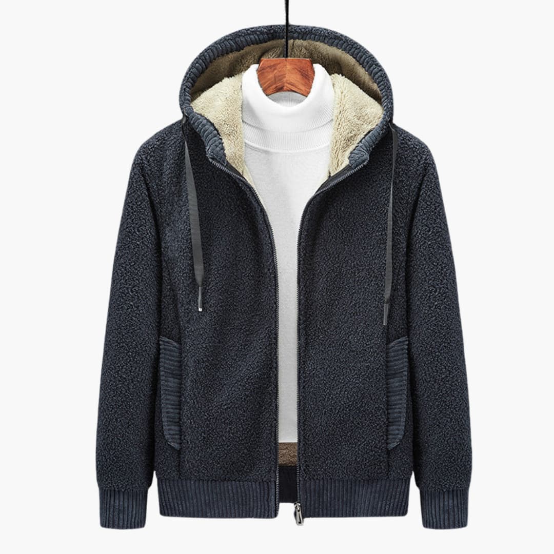 Herrer Hoodie med Lynlås og Foret Hætte 4