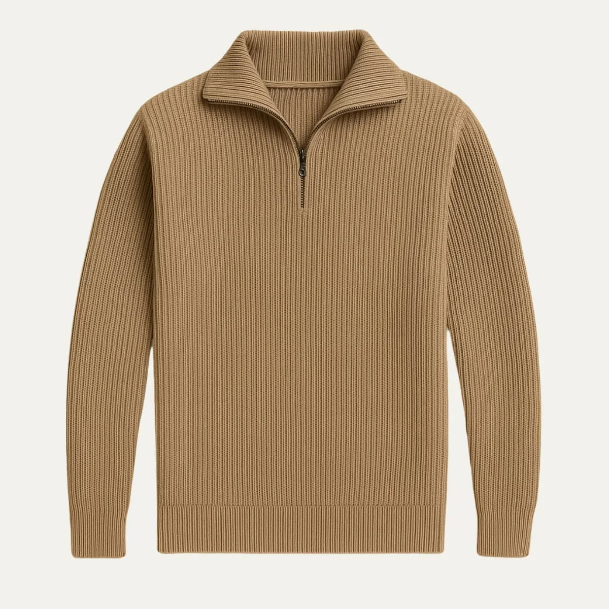 Herrer Merino Uld Jumper med Kvart Lynlås 1