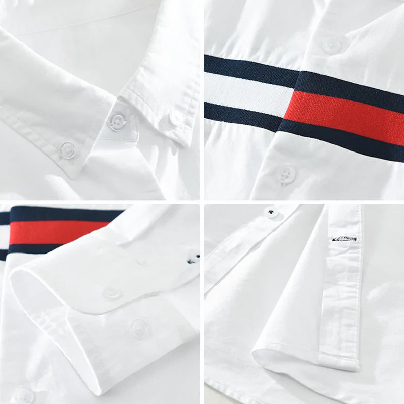 Herreskjorte Button-Up med Farveblok til Mænd 4