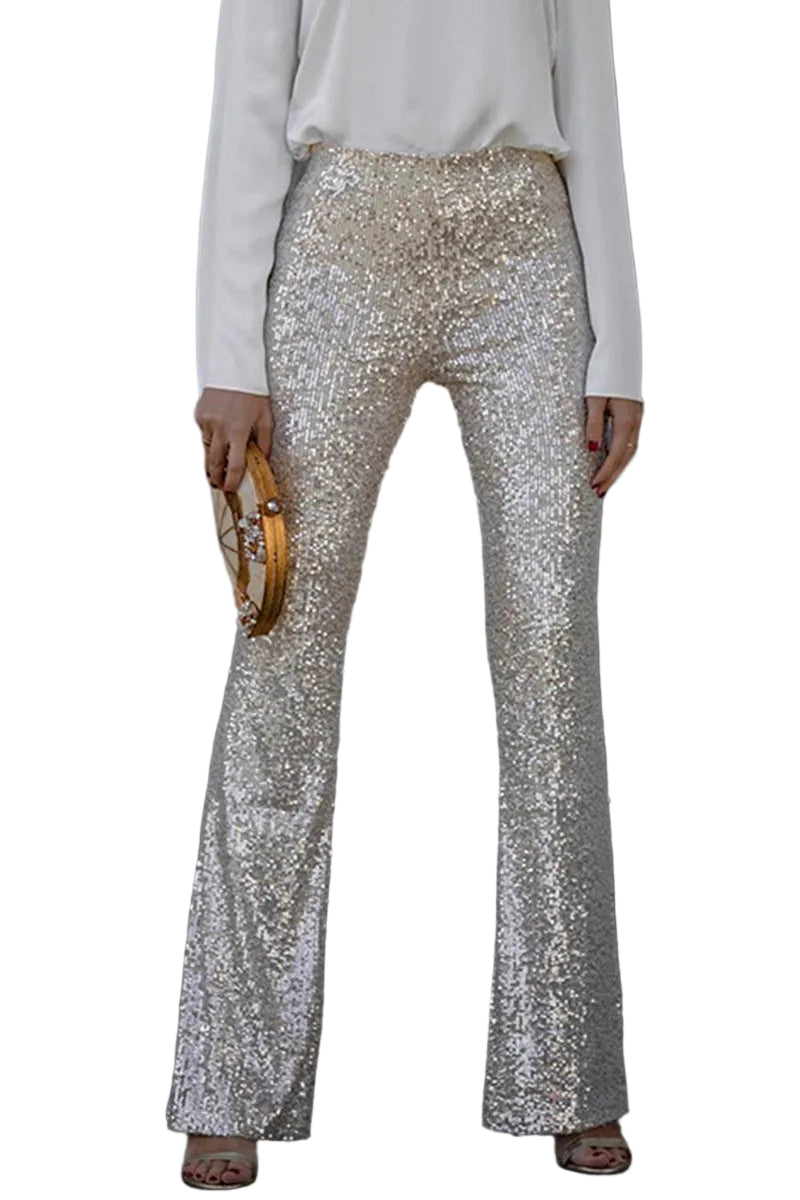Kvinder Flared Pailletbukser Festtøj 0