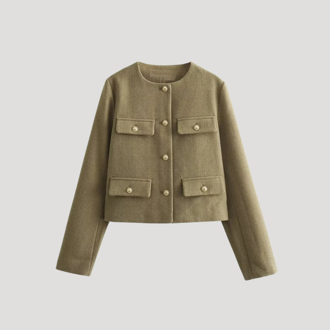 Kvinders Beskåret Cardigan med Knapper 5