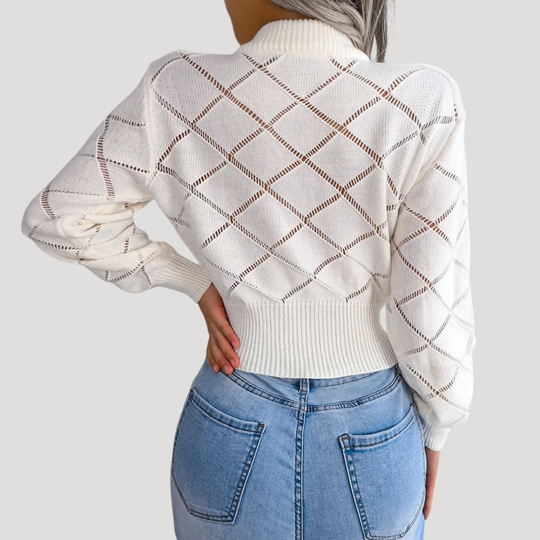Kvinders Beskåret Pullover med Høj Hals 4