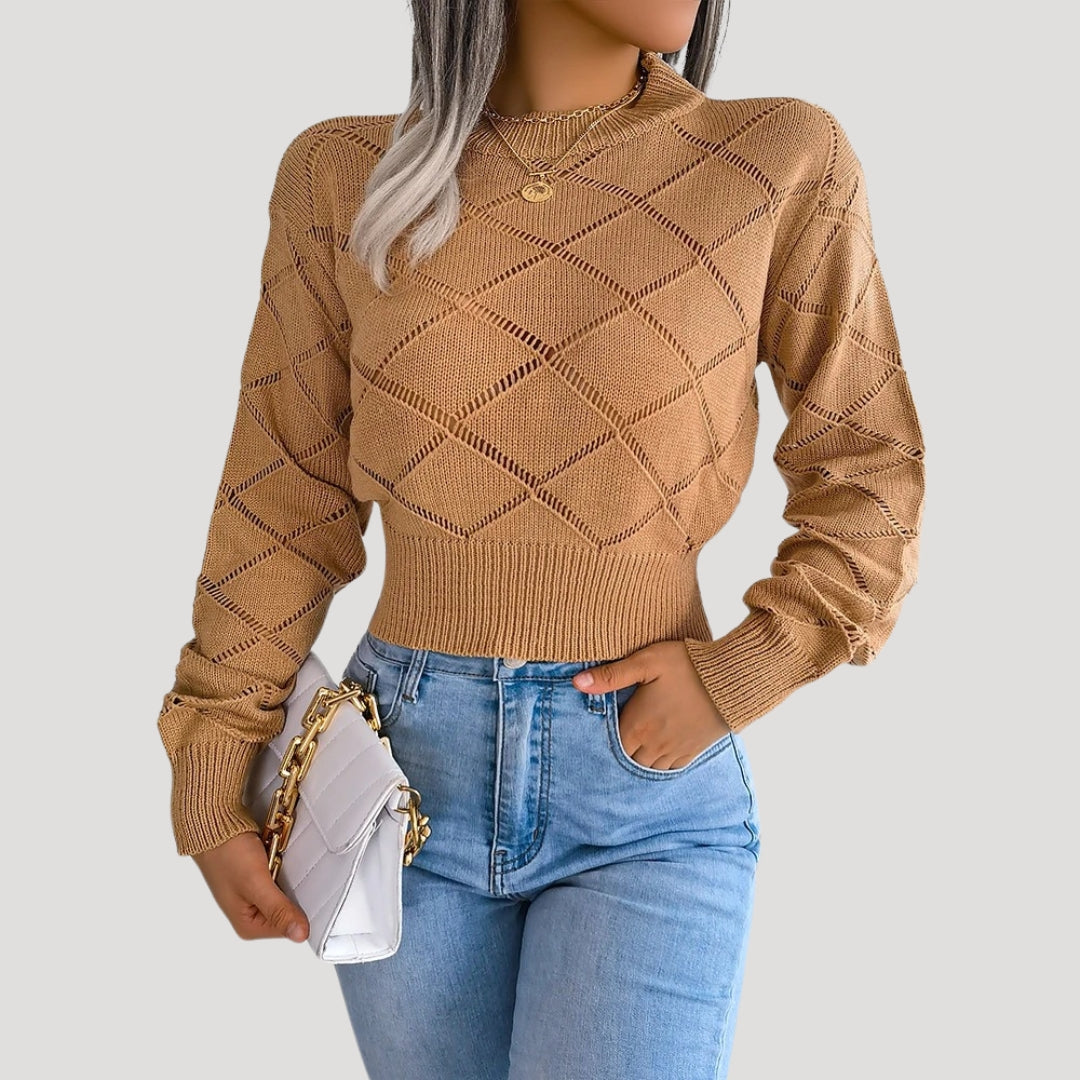 Kvinders Beskåret Pullover med Høj Hals 5
