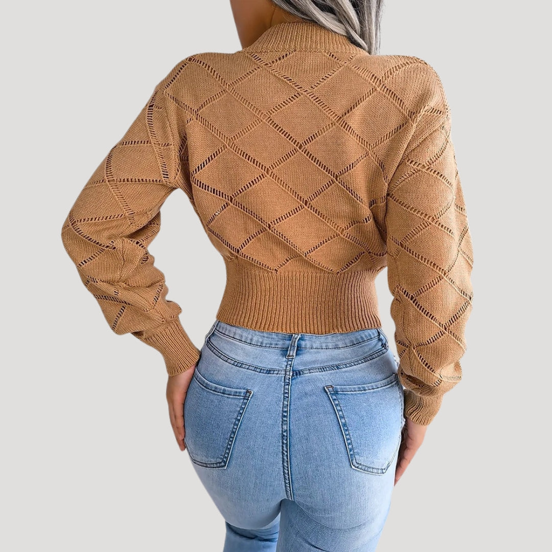 Kvinders Beskåret Pullover med Høj Hals 6