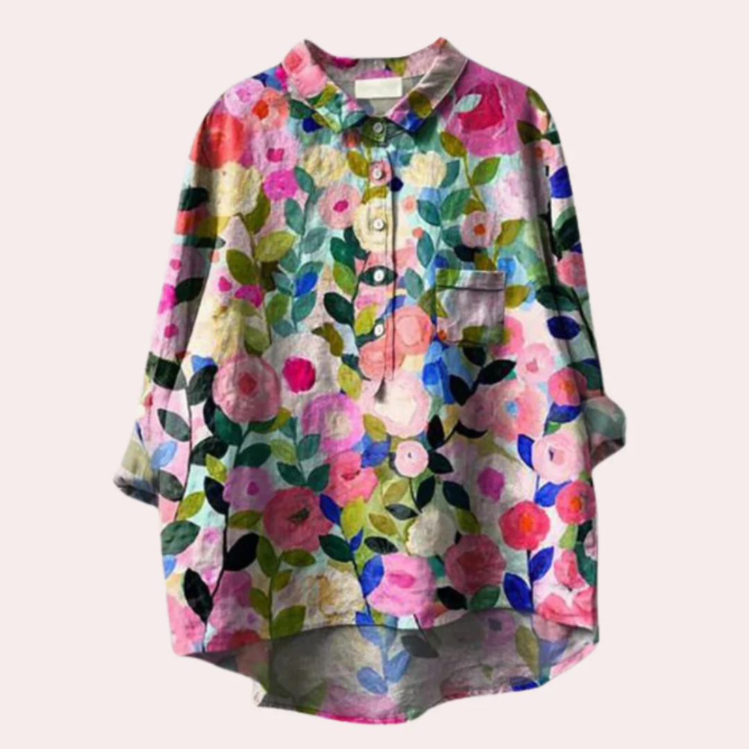 Kvinders Bluse med Blomsterprint 2