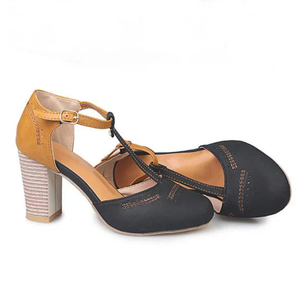 Kvinders Chunky Heel Mary Janes Casual 2