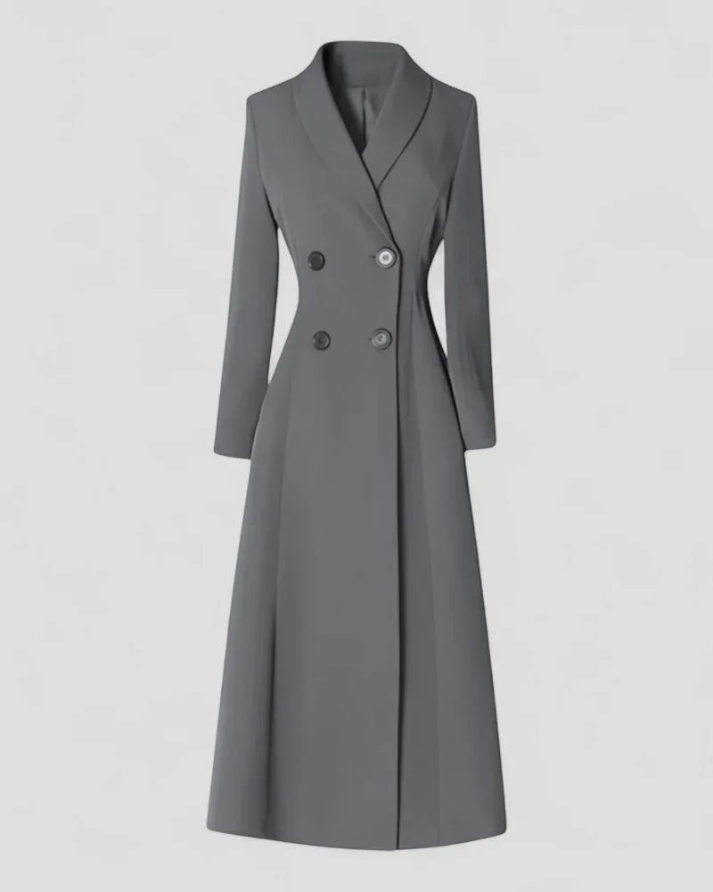 Kvinders Lang Trenchcoat med Knapper 1