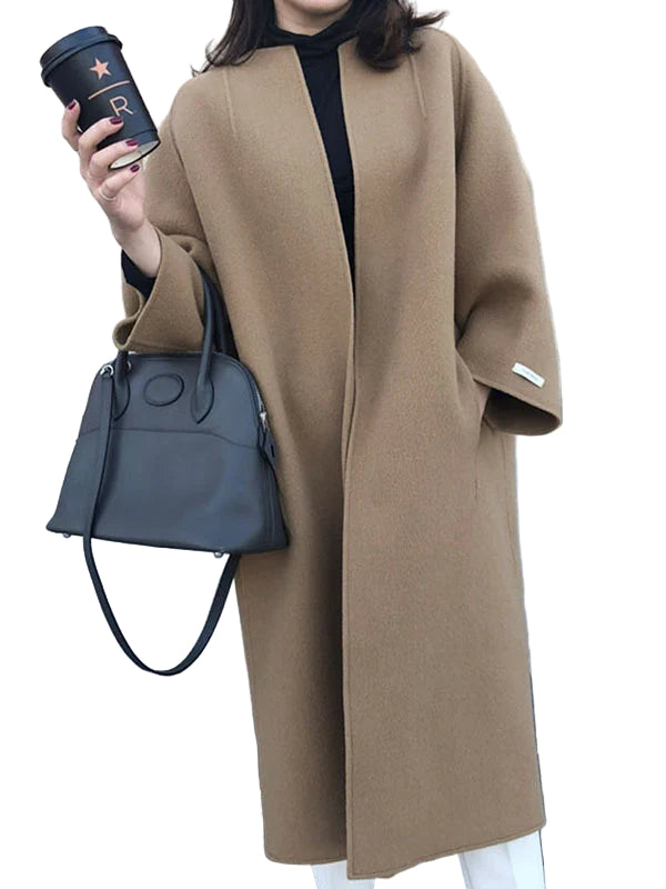 Kvinders Lang Uldfrakke 0