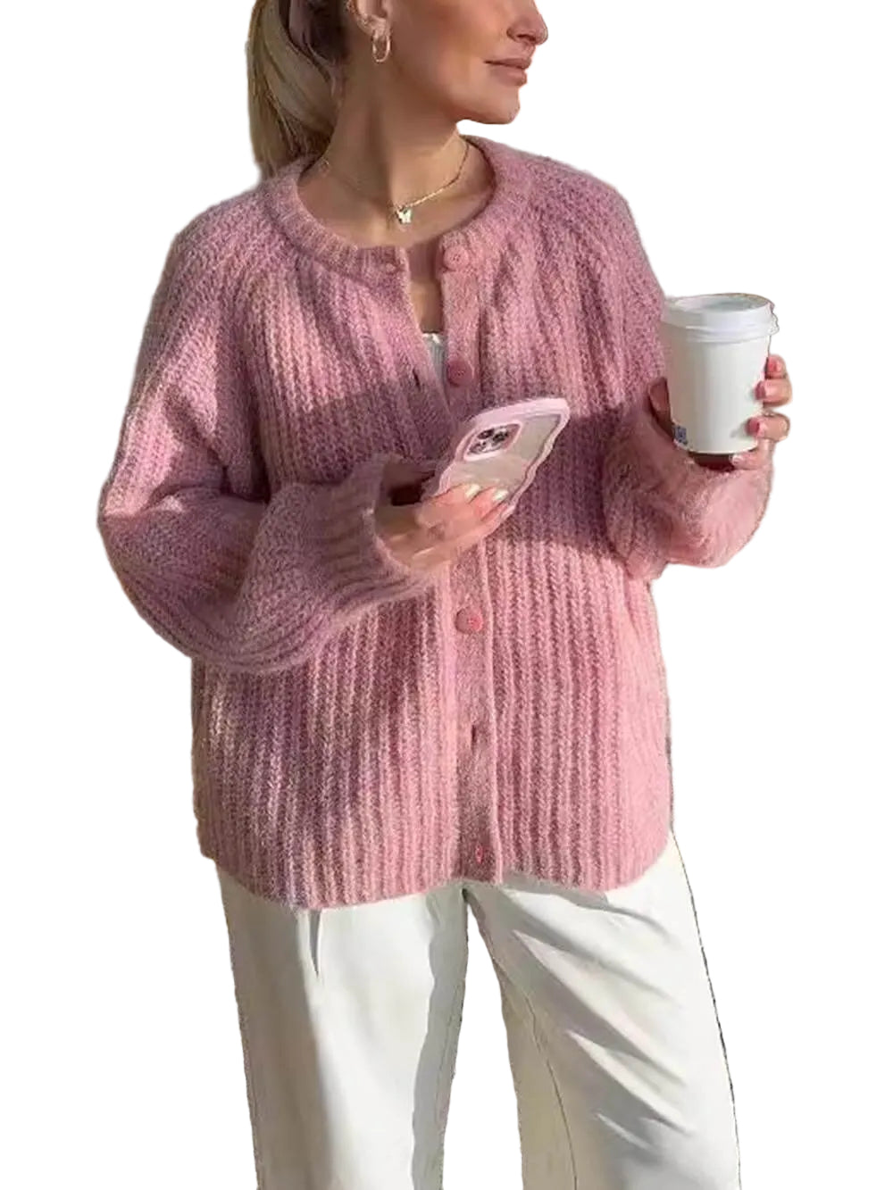 Kvinders Langærmet Cardigan Casual Stil 0