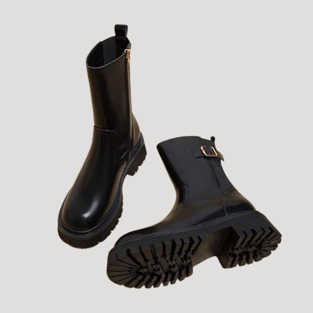 Kvinders Mellemlægsstøvler Chunky Stil 7