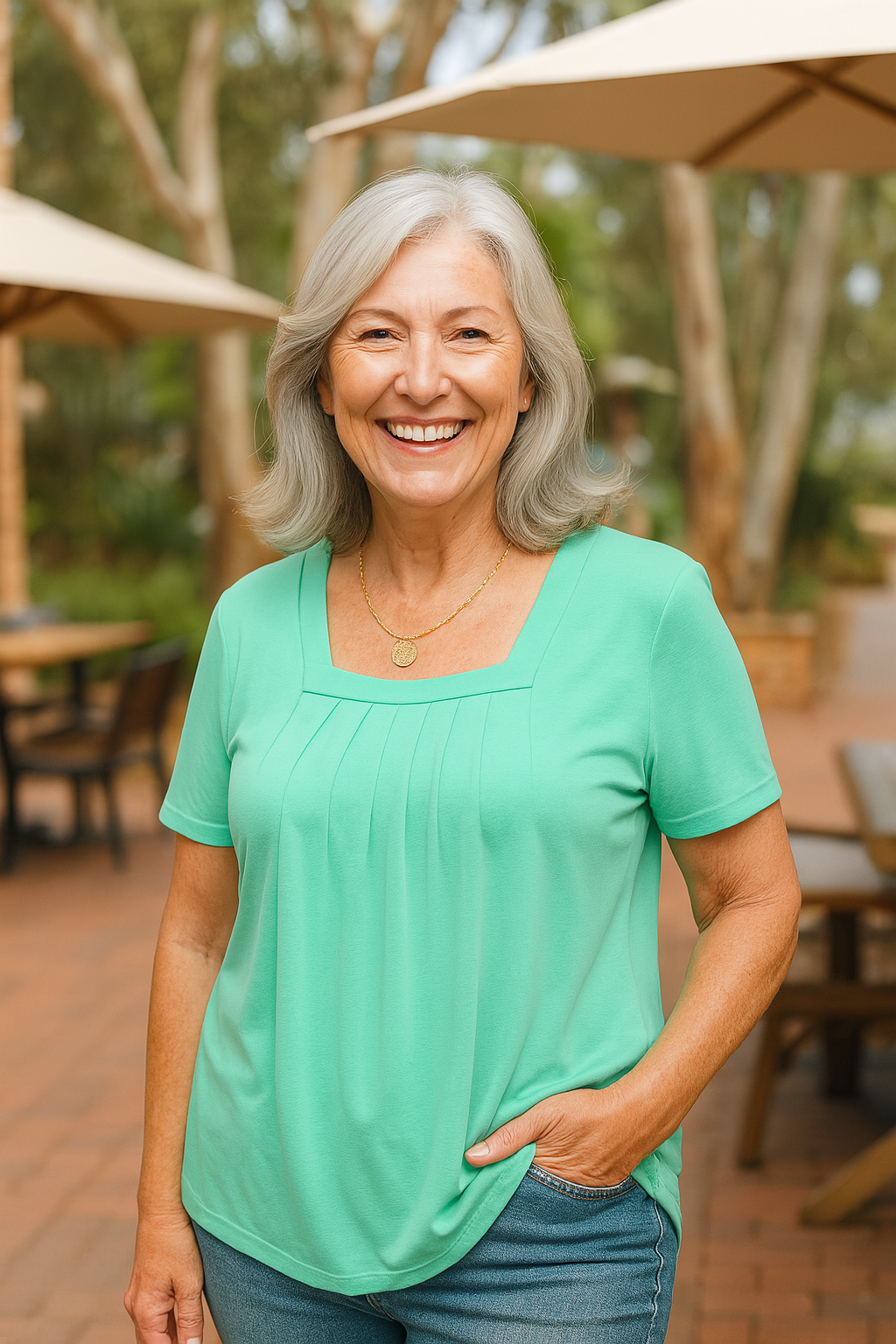 Kvinders Plisseret Top Behagelig 4