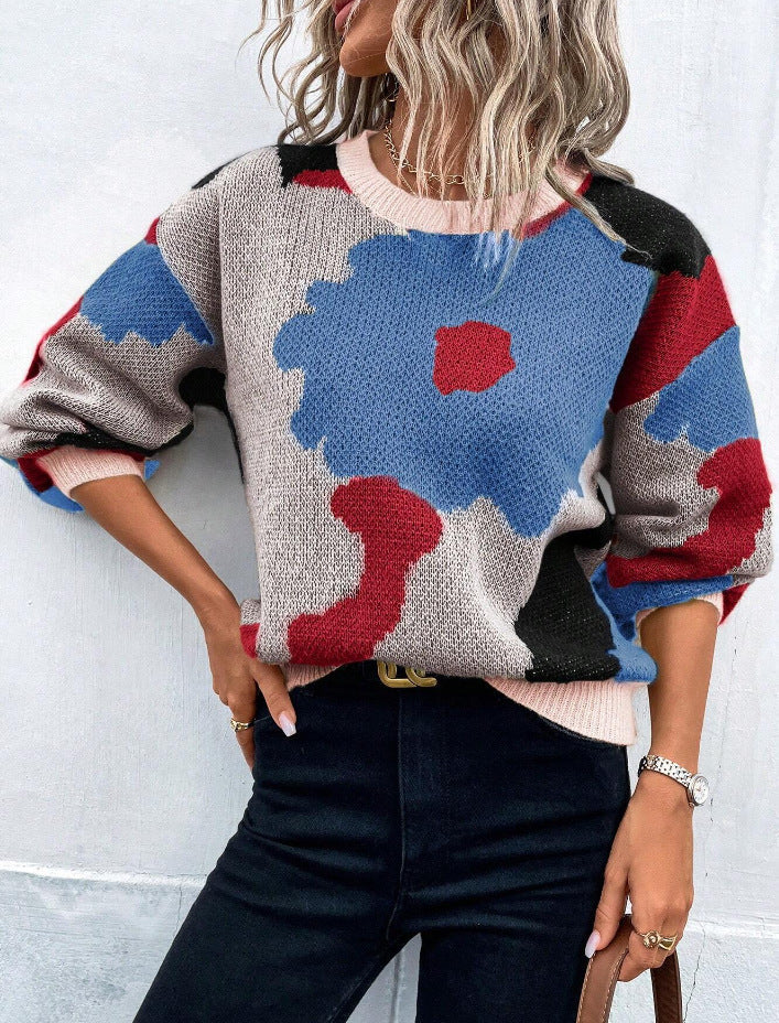 Kvinders Sweater med Blomsterprint 6